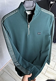 ZEROWEAR - CalvinKlein Osho & Pike Kumaş Karışımı Yarım Fermuarlı Sweatshirt