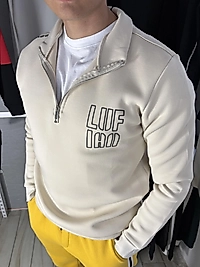 ZEROWEAR - LUFİAN YARIM FERMUARLI PİKE KUMAŞ PREMİUM KALİTE SWEAT