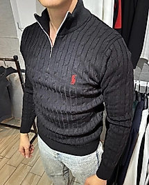 ZEROWEAR - POLO NAKIŞ İŞLEME LOGOLU YARIM FERMUARLI TRİKO