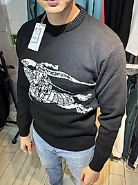 ZEROWEAR - BURBERRY GÖĞÜS LOGO DETAYLI PREMİUM KALİTE TRİKO KAZAK